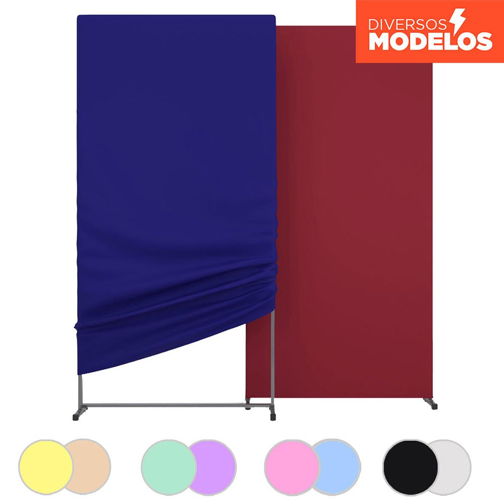 Capa Painel Retangular 2×1m Dupla Face Duas Cores Lisas Tecido Sublimado Decoração Festa Aniversário Veste Fácil