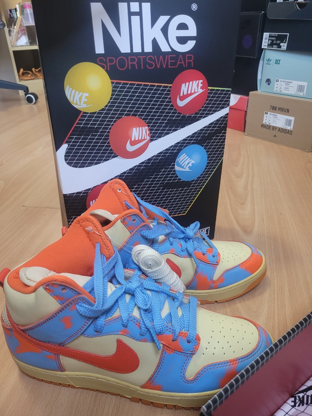 Nike Dunk High 1985 Orange Acid Wash — 42, Novo