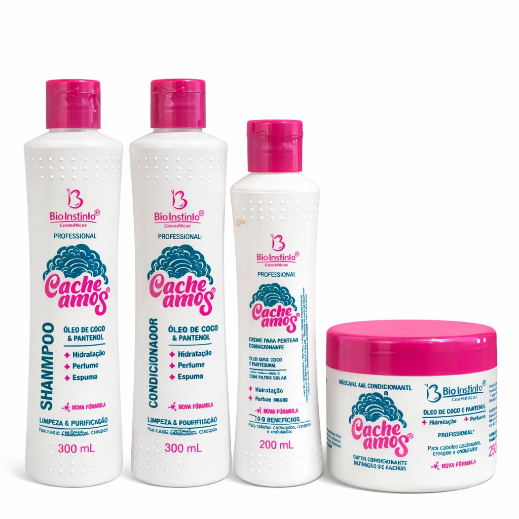 Kit Capilar Cacheamos com Oléo de Coco e Pantenol