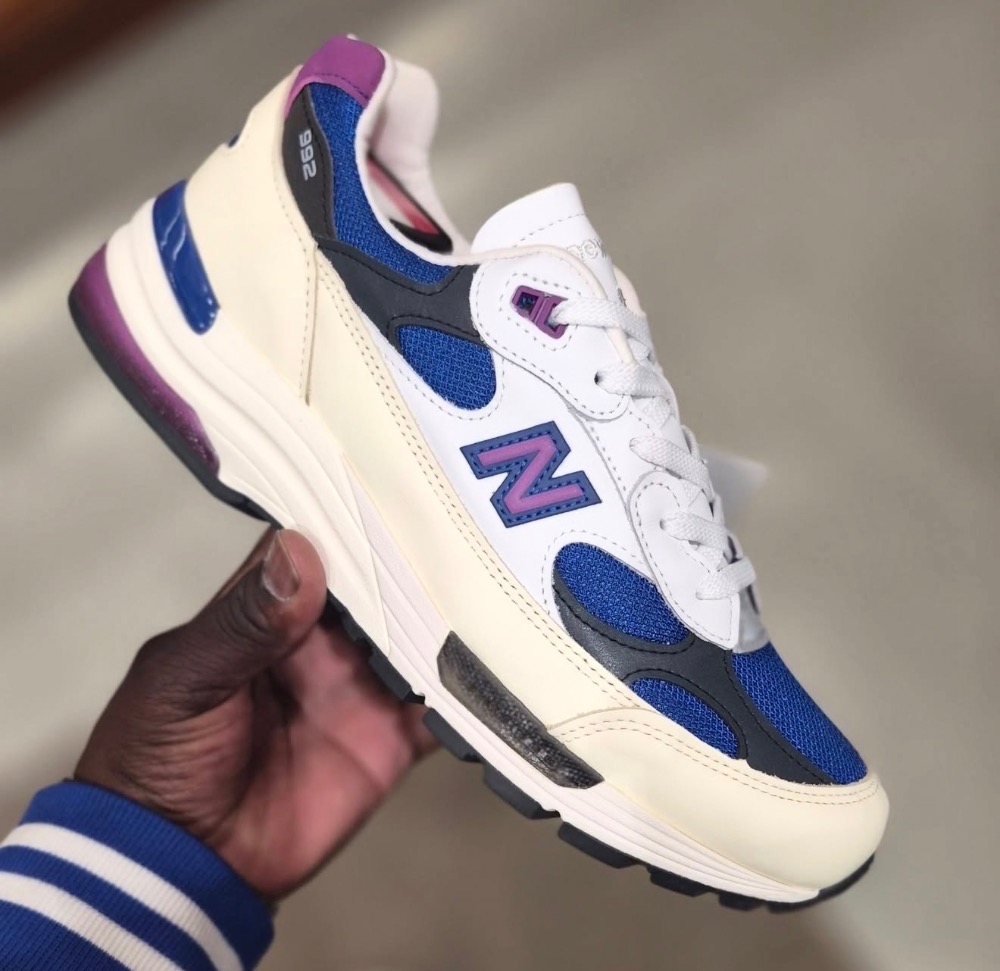 New Balance 992 Made in USA White Team Royal Blue Purple Fuchsia — 41, Novo