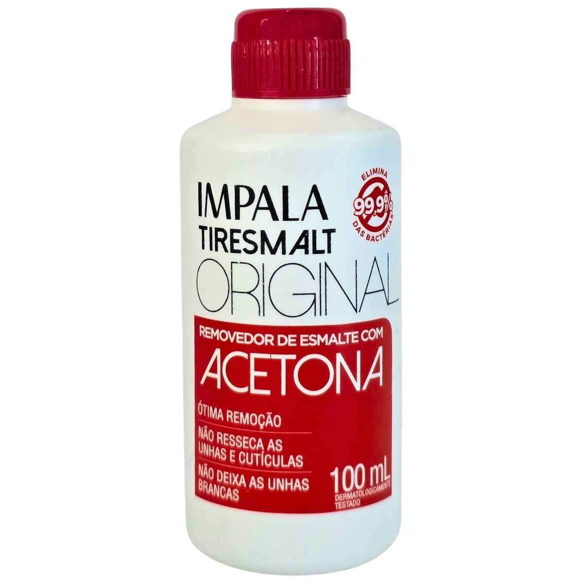 Removedor De Esmalte Com Acetona Tiresmalt Original Impala 100Ml