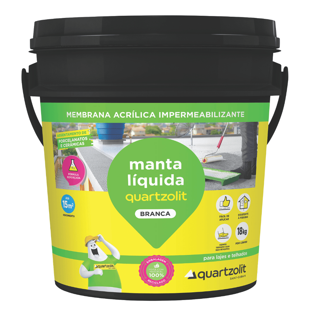 Manta Líquida Impermeabilizante 18kg Branca Quartzolit