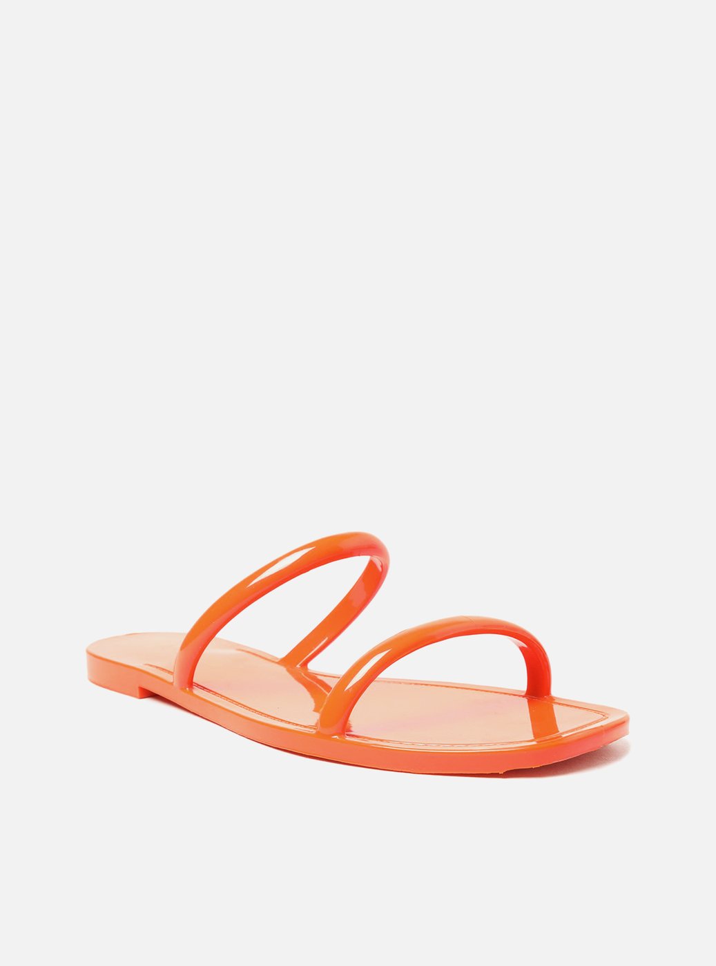 Foto 5 de Kit Rasteira Laranja Neon Brilho e Bag Transparente Brizza