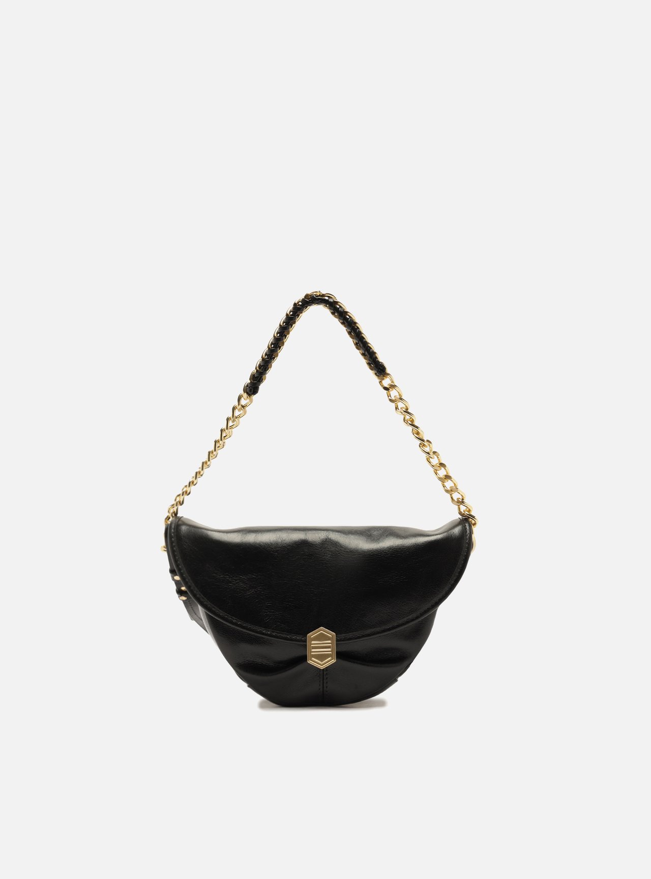 Bolsa Tiracolo Preta Couro Pequena