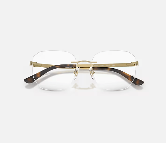 Foto 3 de Armação de Óculos de Grau Ray-Ban RX6535L 2500 55 MET Dourado