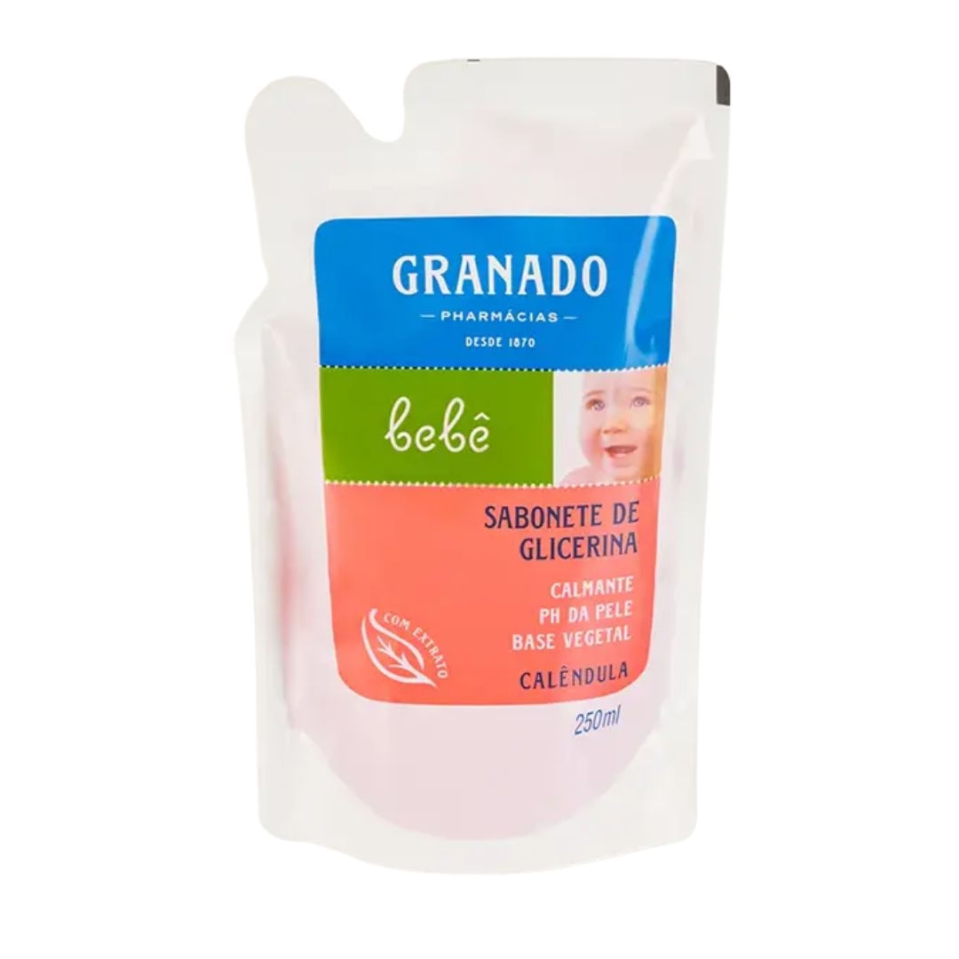 Refil Sabonete Líquido Glicerina Granado Bebê Calêndula 250ml
