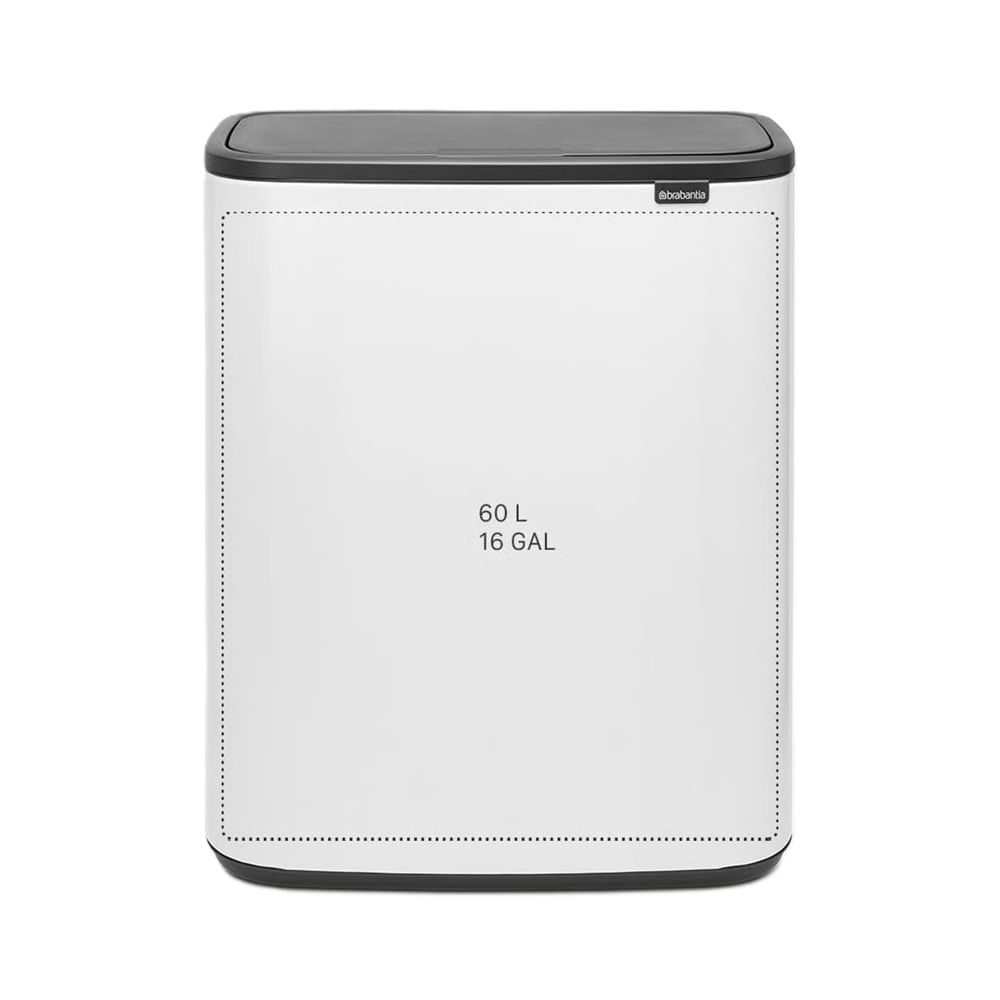Foto 3 de LIXEIRA RETANGULAR BRABANTIA BO TOUCH 60L EM AÇO INOX BRANCO 223006