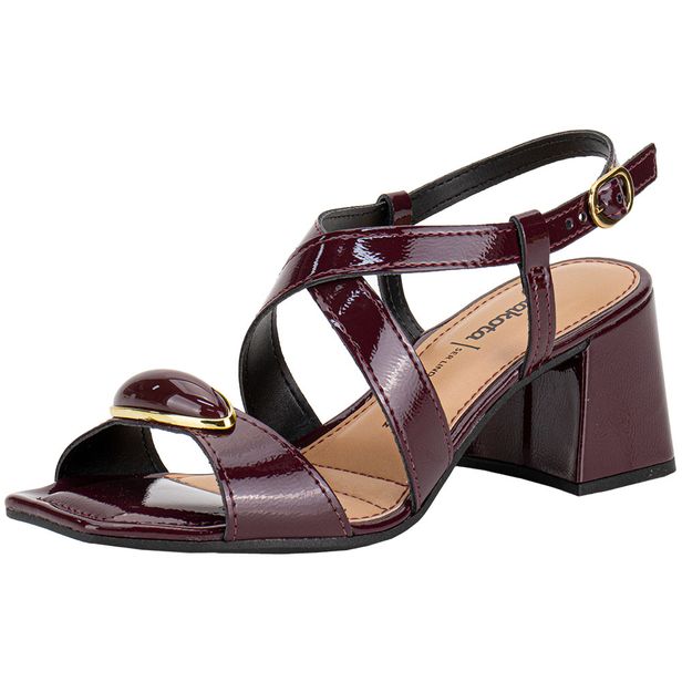 Sandália Feminina Salto Grosso Dakota Y9753 VINHO 34