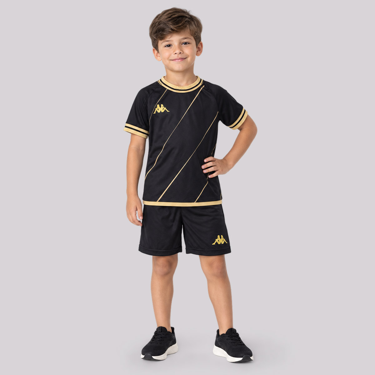 Kit Kappa Golden Stroke Logo Infantil Preto
