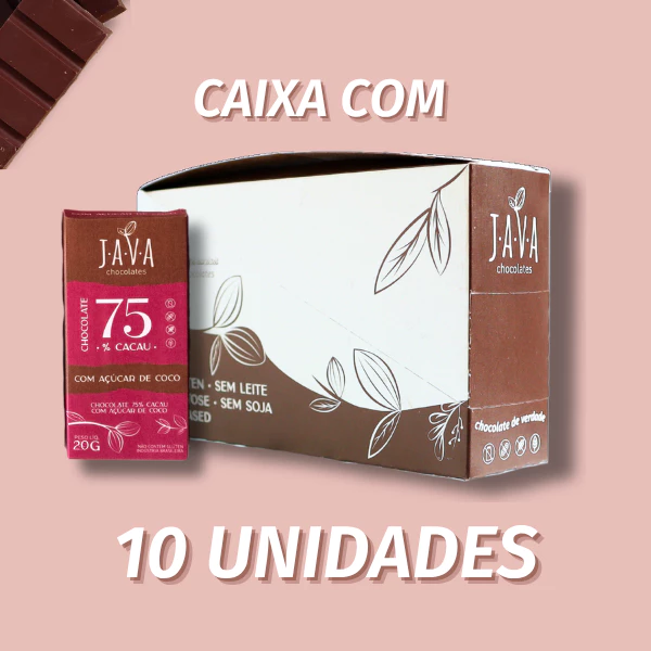 Foto 3 de Chocolate com AÇÚCAR DE COCO 75% cacau - PACK 10 tabletes de 20g