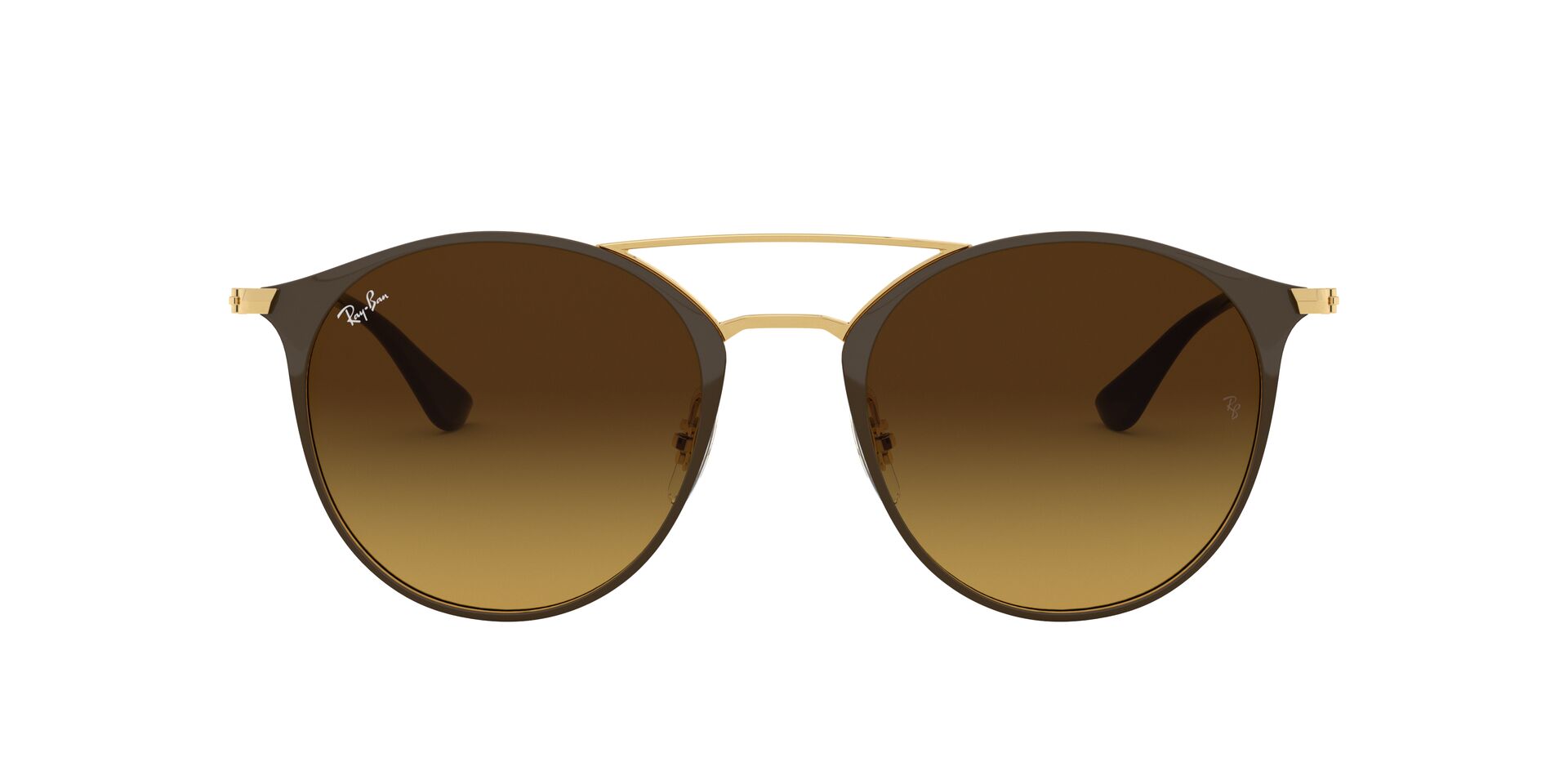 Óculos de sol Unissex Ray-Ban Redondo RB3546L Cor Marrom e Dourado
