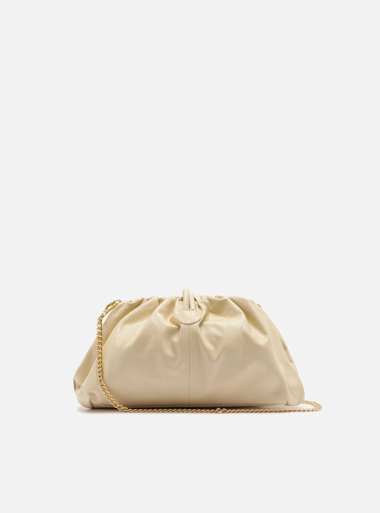 Foto 3 de Bolsa Clutch Off-White Couro Média Corrente