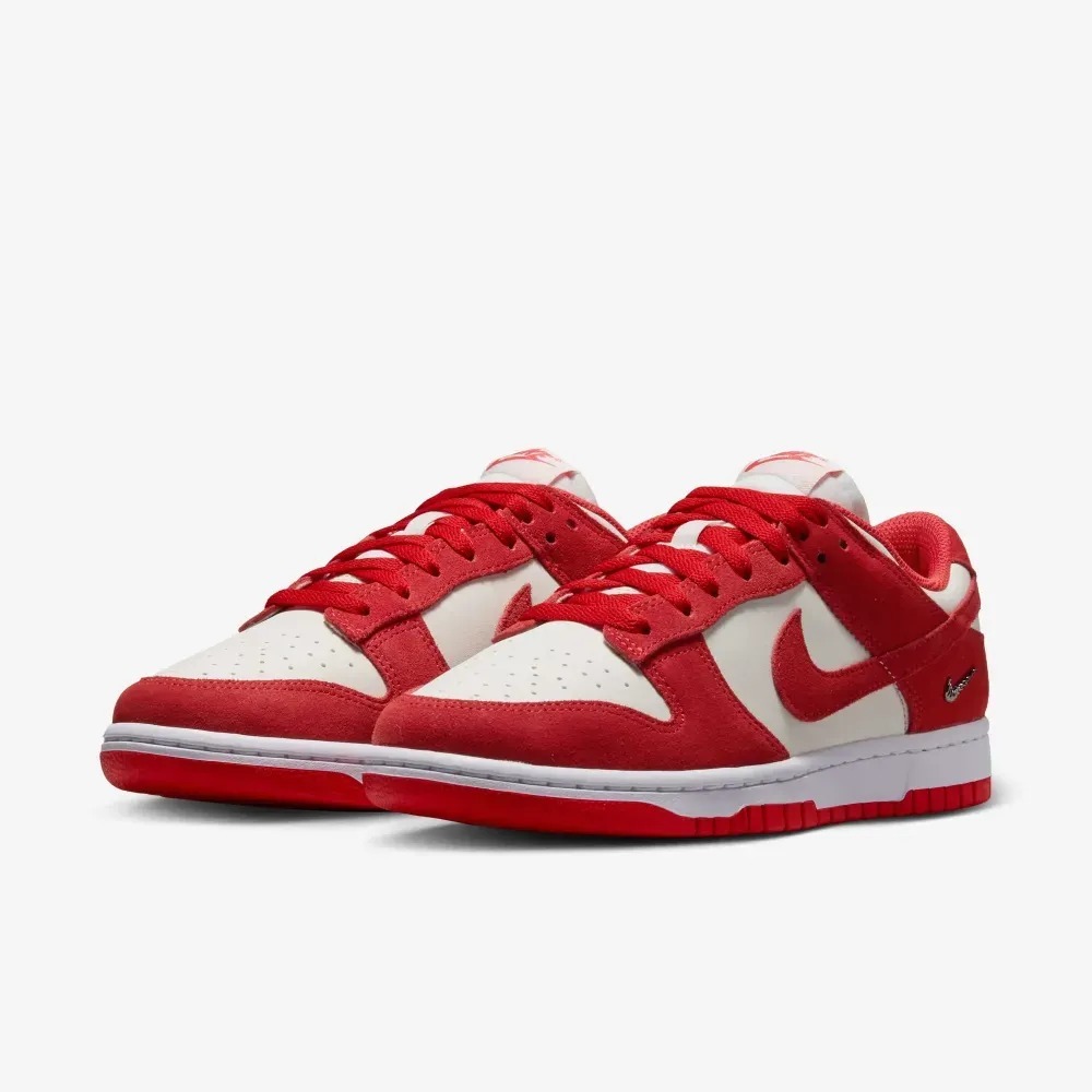 Nike Dunk Low Suede Sail White Metallic Silver Feminino — 34, Novo