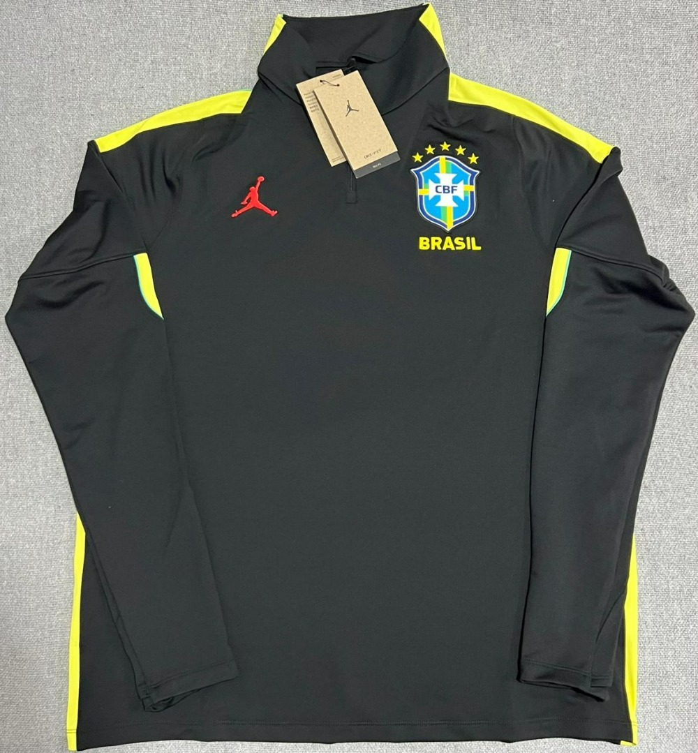 Camiseta Air Jordan Brasil Manga Longa Strike Drill 2026 Treino Black — XG, Novo