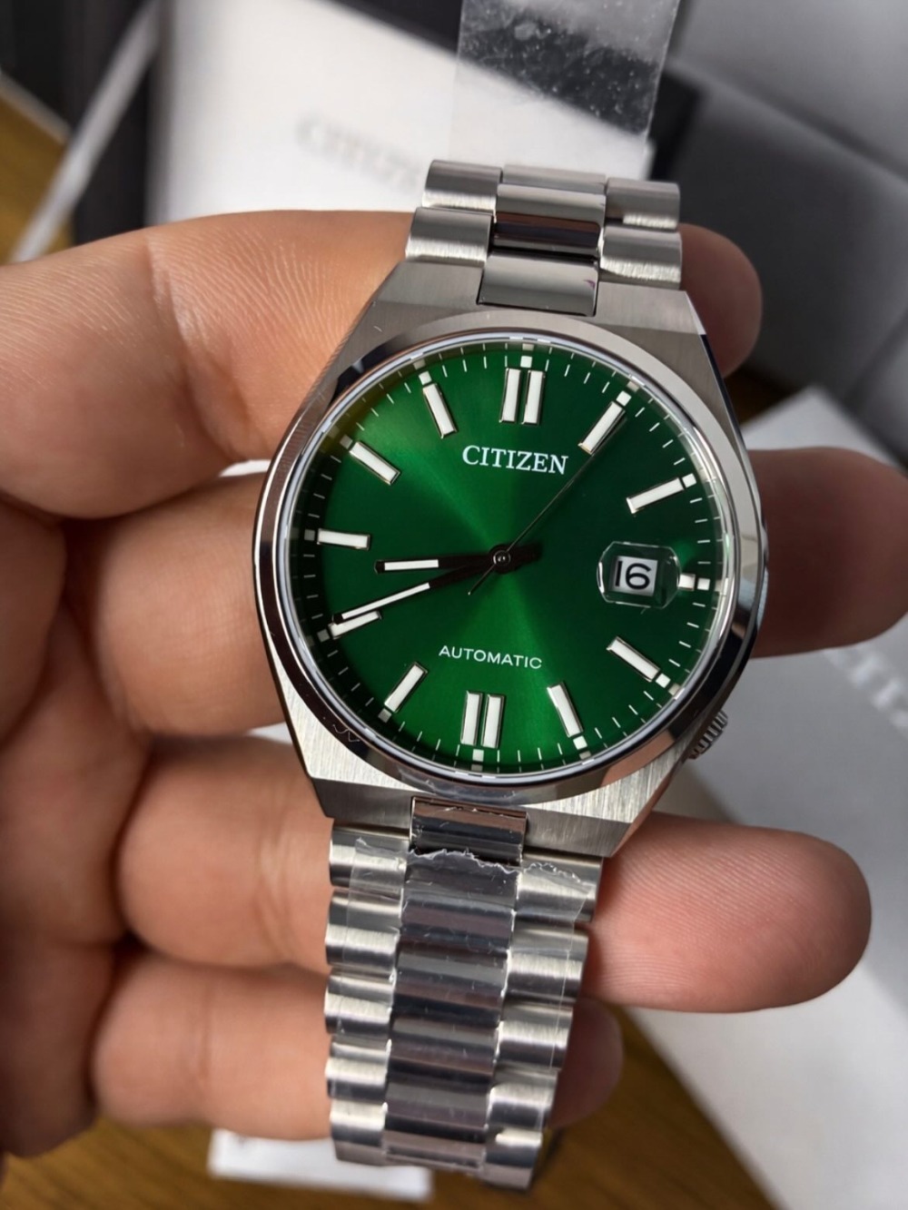 Relógio Citizen Tsuyosa Automatic Sapphire Green 40 mm — Único, Novo