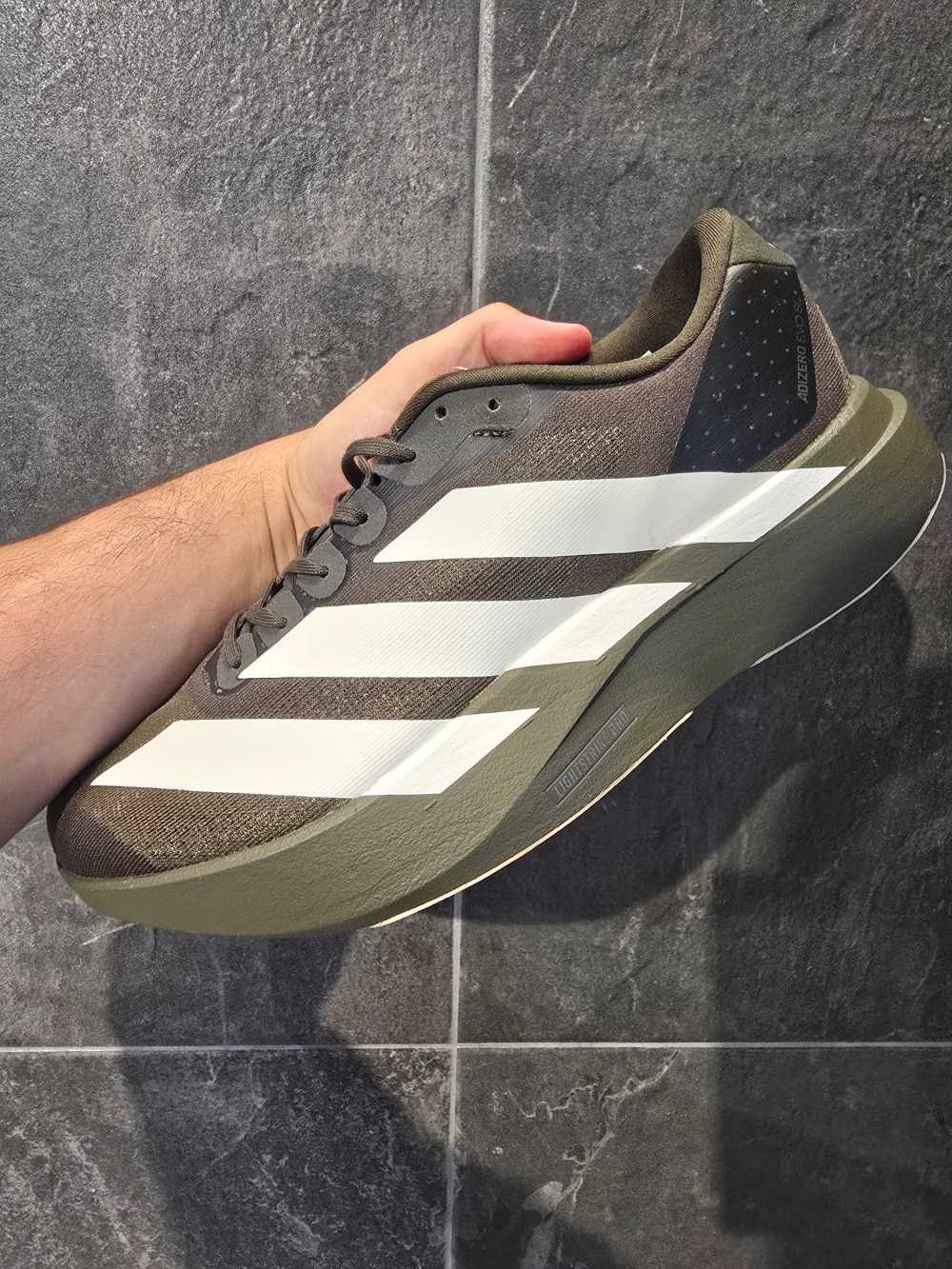 adidas Adizero EVO SL Shadow Olive Off White Warm Sandstone — 37 / 39, Novo