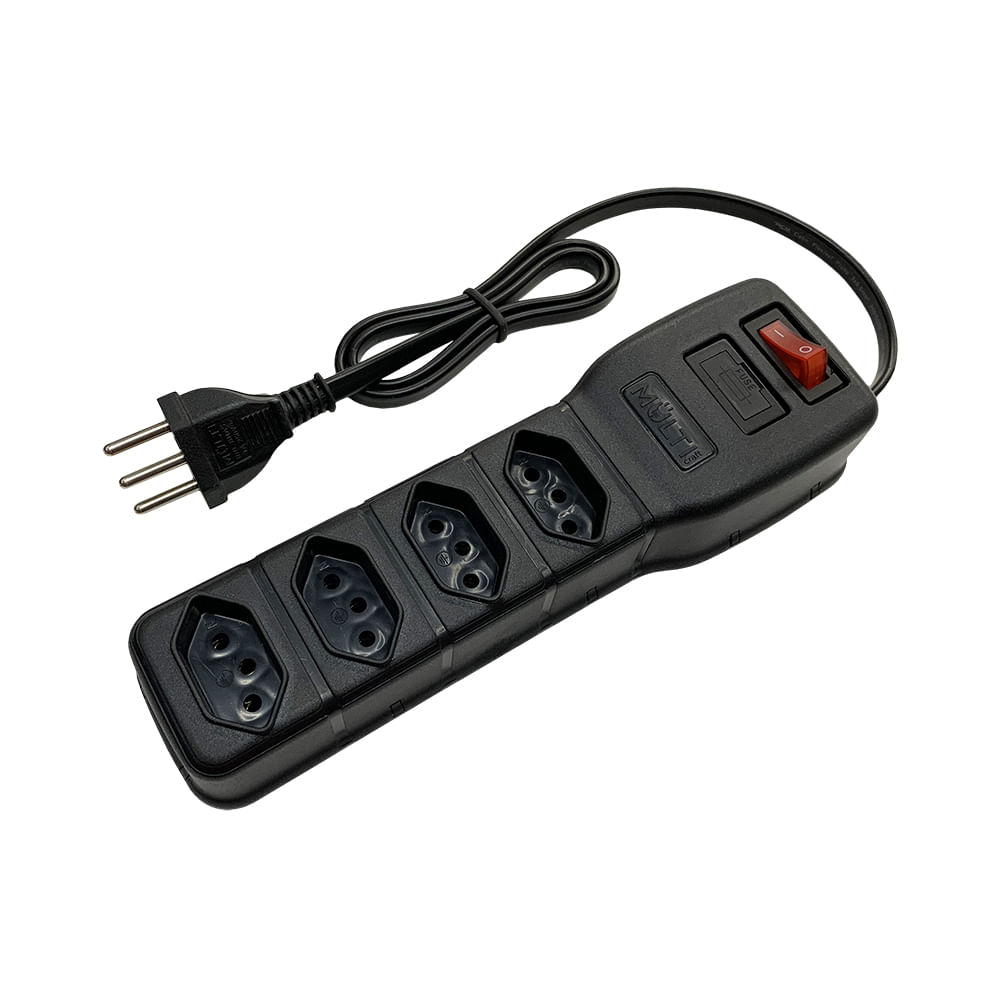 Filtro De Linha 4 Tomadas Plástico Bivolt 1540Va Máx Multi