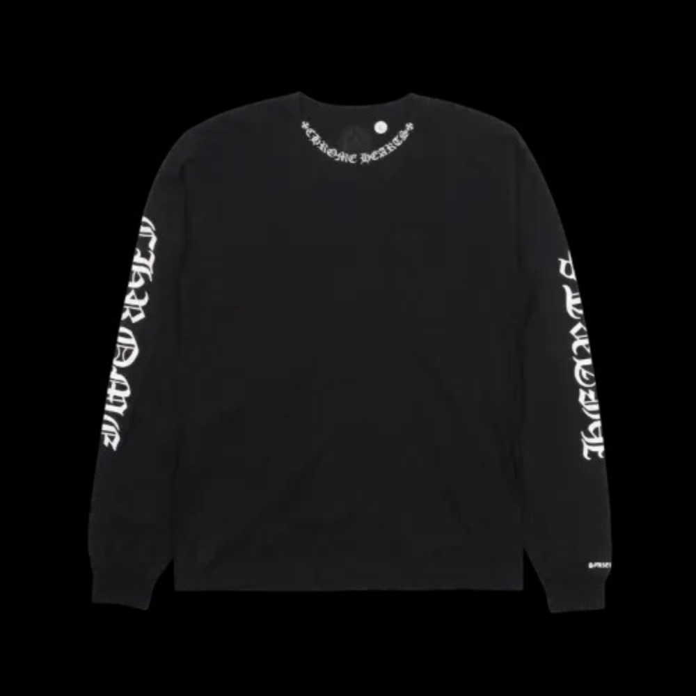Camiseta Chrome Hearts Manga Longa Neck Logo Black — G, Novo