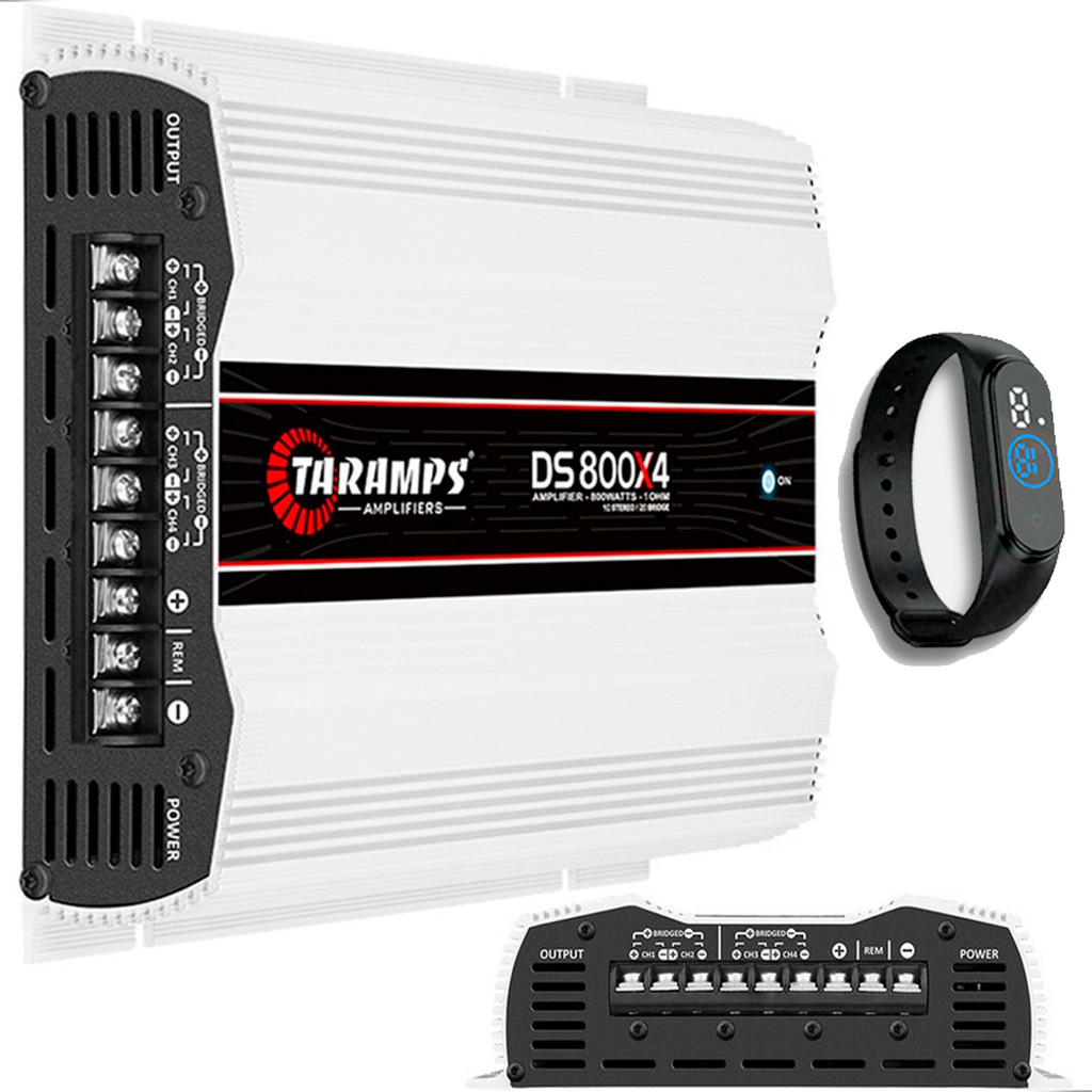 Amplificador Taramps DS 800x4 1 Ohm 800W RMS 4 Canais Digital Classe D Compacto Original