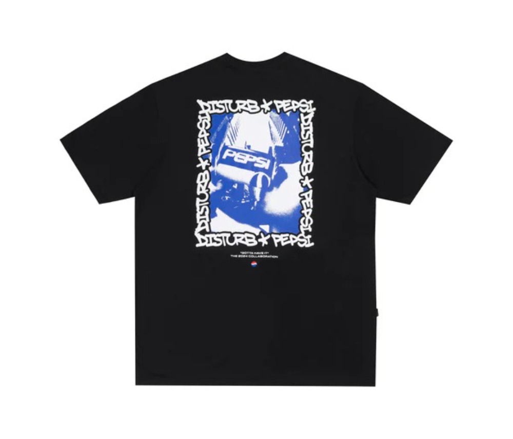 Pepsi x Disturb Camiseta Drinking City Black — P / M / G / XG, Novo