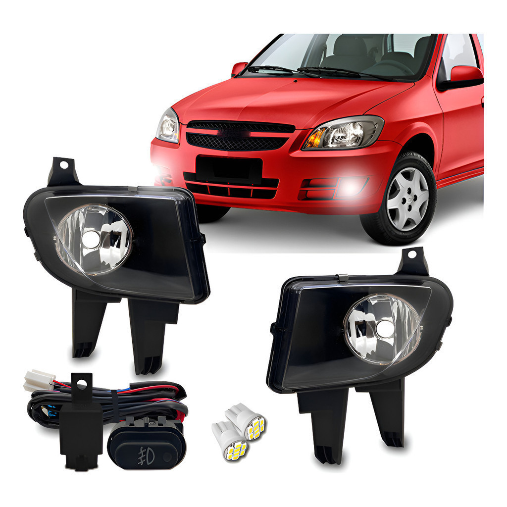 Kit Farol De Milha Celta Prisma 2007 2008 2009 2010 2011 Transparente