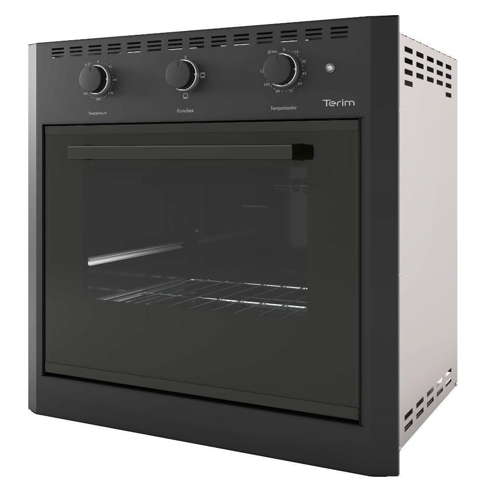 Forno Elétrico de Embutir Terim E60 Black 60L com Grill e Timer 220V
