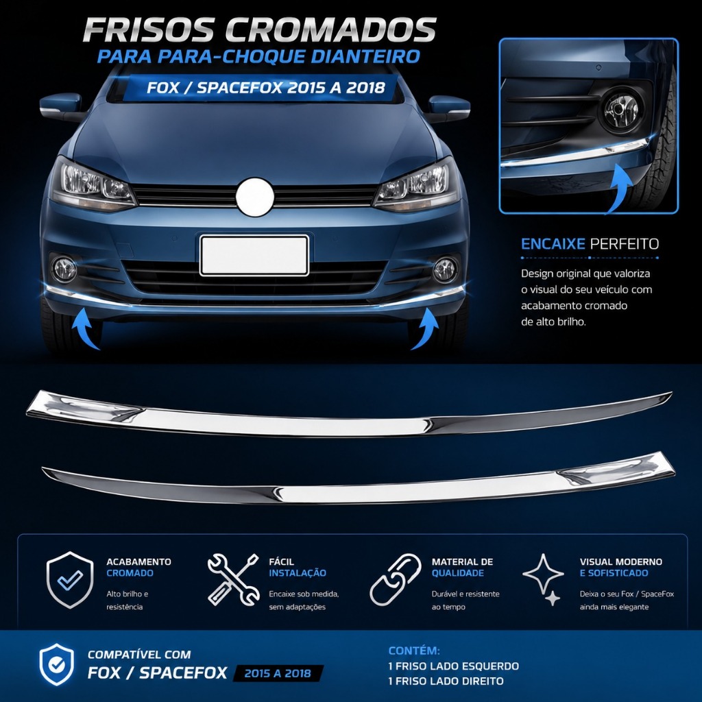 Foto 2 de Par Friso Cromado Fox Spacefox 2015 A 2018