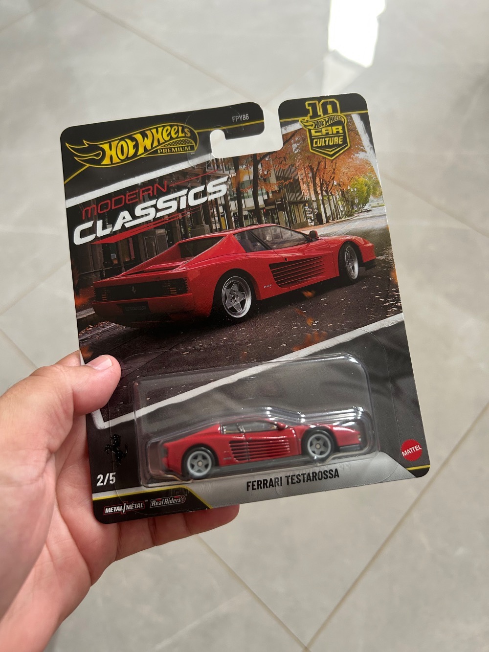 HotWheels Modern Classics Ferrari Testarossa — Único, Novo