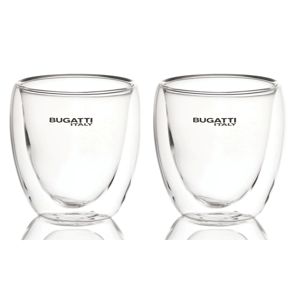 Conjunto De 2 Copos Para Chá Parede Dupla Sem Alça 250Ml - Bugatti
