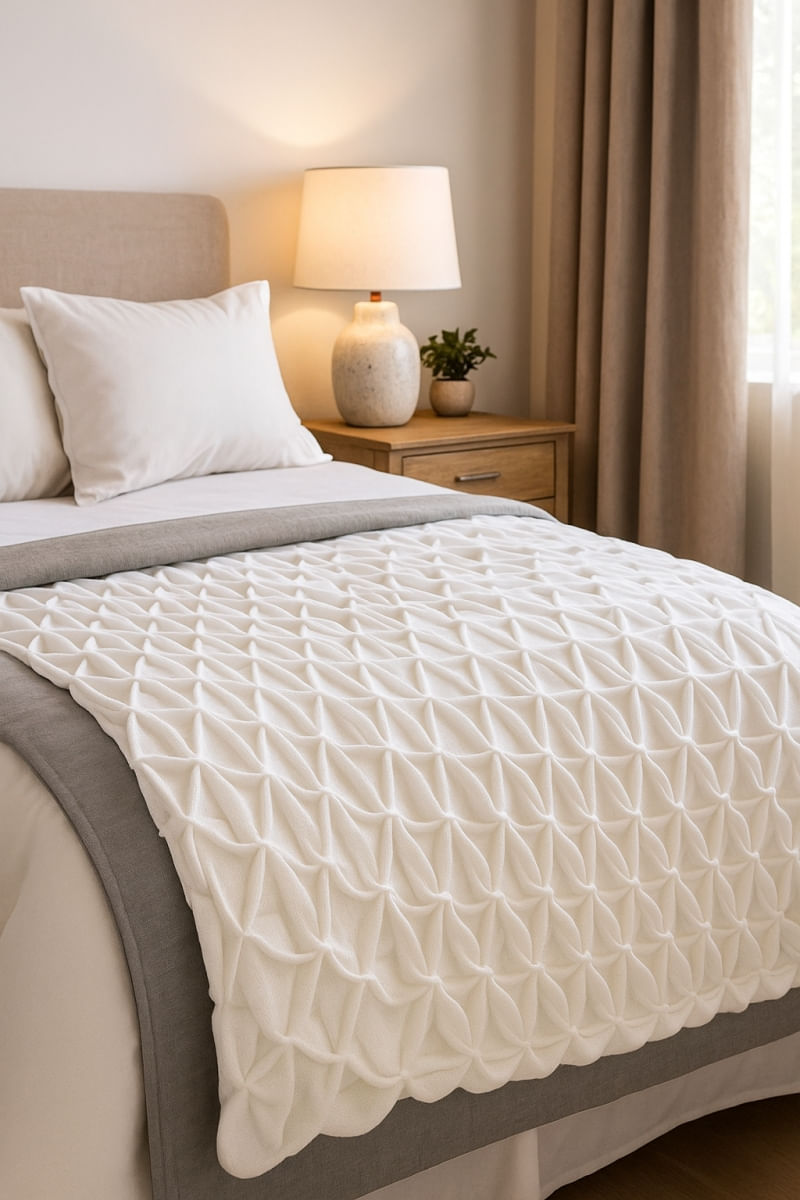 Manta Tricot Beehive - Cor: Branco