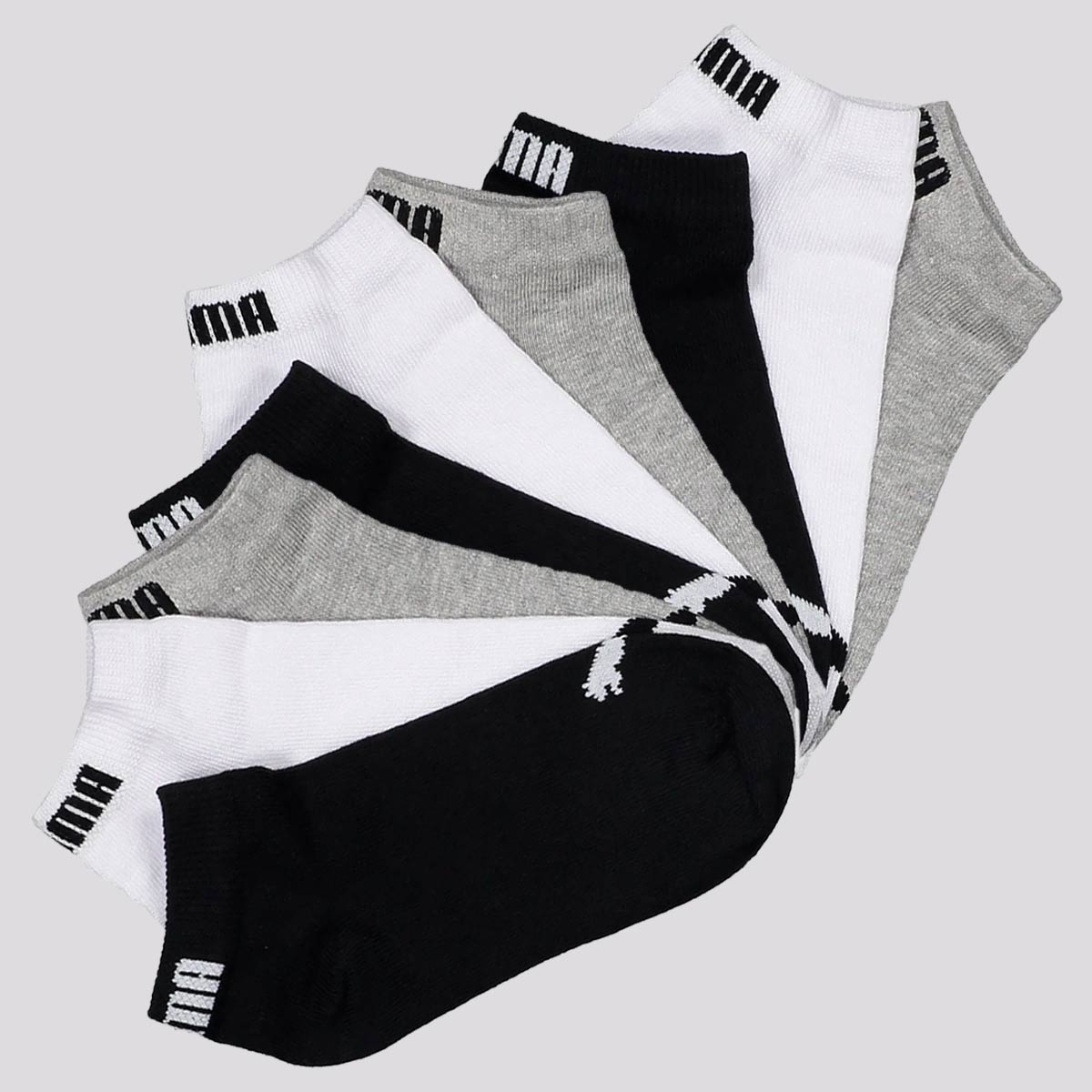 Kit Meia Puma Sapatilha 9 Pares Infantil Cinza