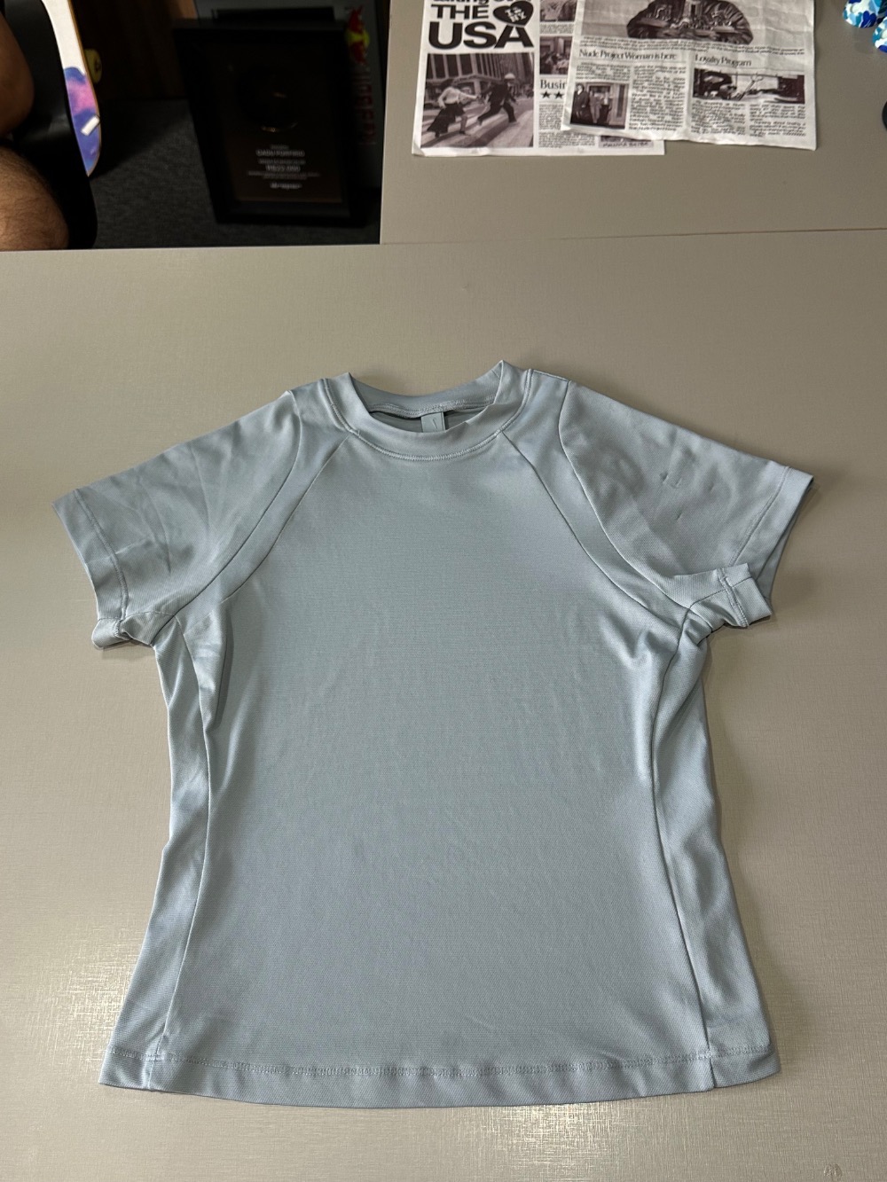 Skims x Nike Camiseta Airy Baby Tee Washed Pacific — P, Novo