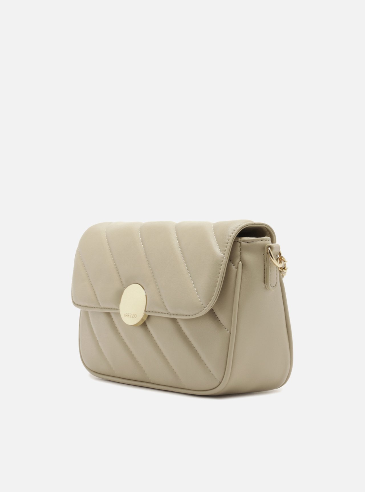 Foto 2 de Bolsa Tiracolo Nude Média Matelassê Corrente