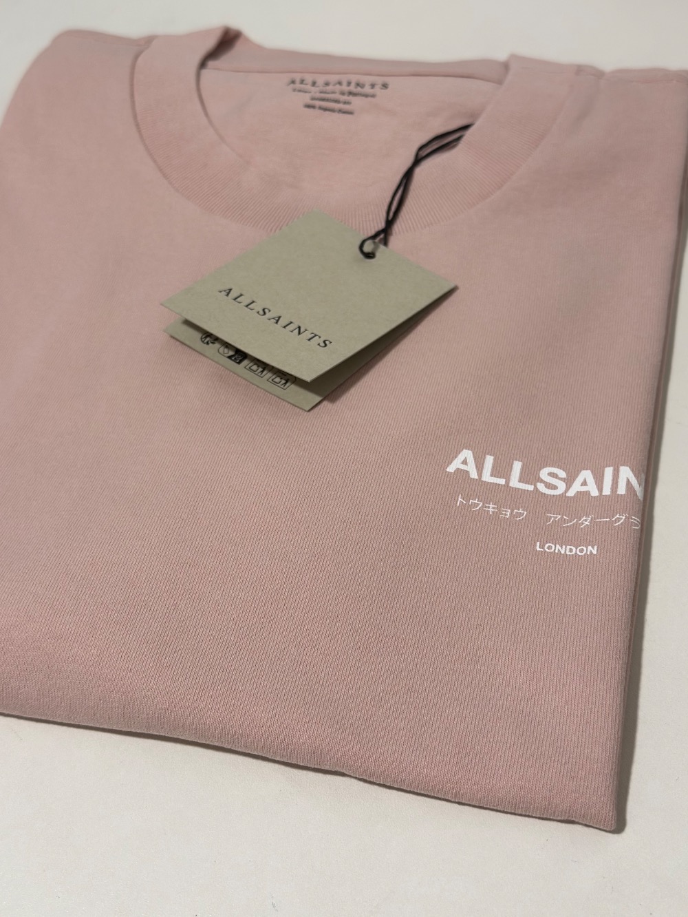Camiseta AllSaints Underground Oversized Crew Neck Sunbaked Pink — XG, Novo