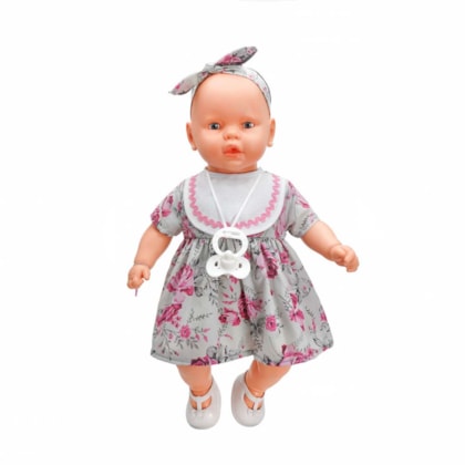 Boneca Nenezinho Vestido Floral 44 Cm