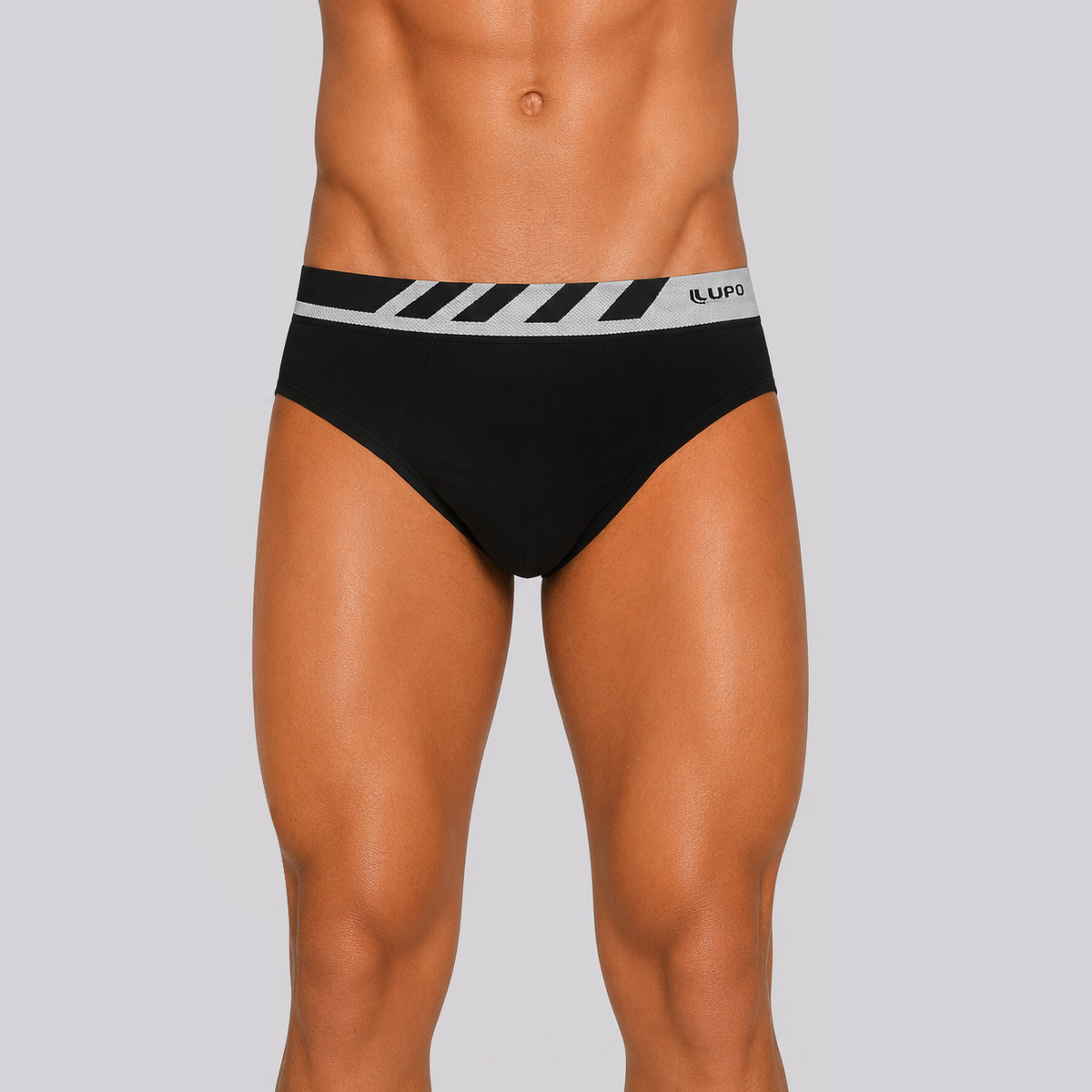 Cueca Slip Lupo Microfibra Sem Costura Preta