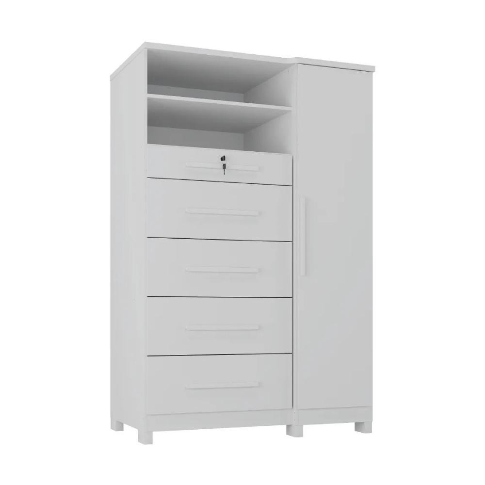 Cômoda com Sapateira e Cabideiro Multiuso 5 Gavetas 1 Porta Imperial Zanzini