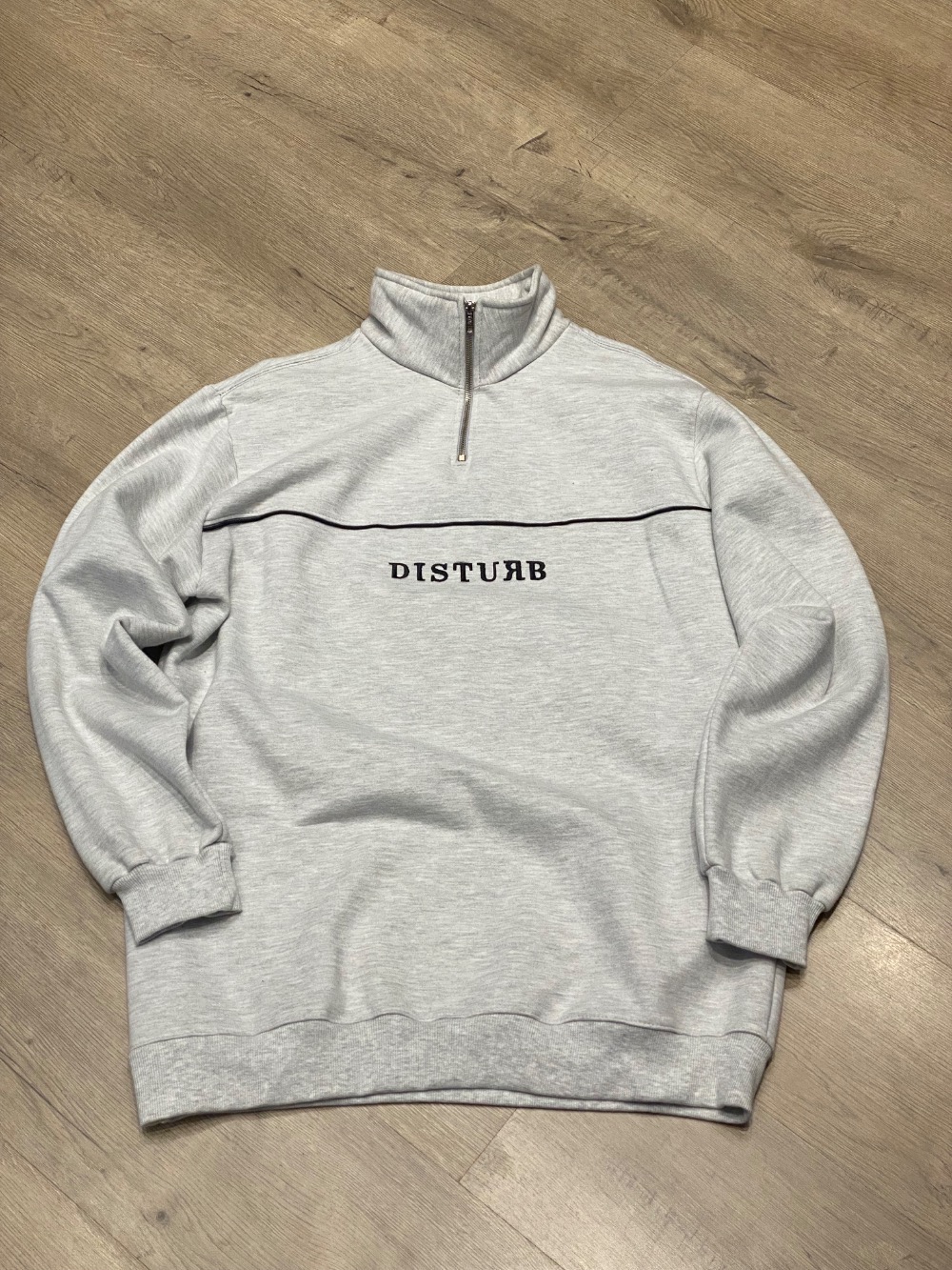 Moletom Disturb Classic Quarter Zip Grey — XG, Novo