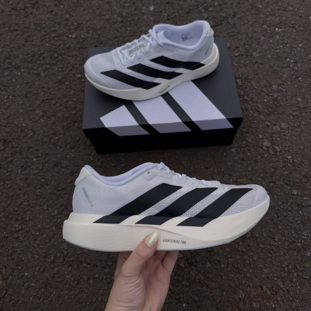 adidas Adizero EVO SL Cloud White Core Black Dash Grey Feminino — 34 / 35 / 36 / 37 / 38 / 39, Novo