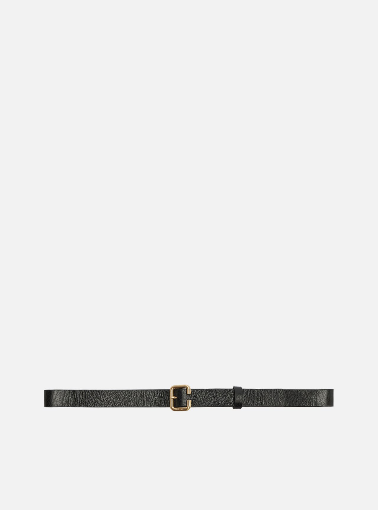 Cinto Preto Couro Fivela Dourada