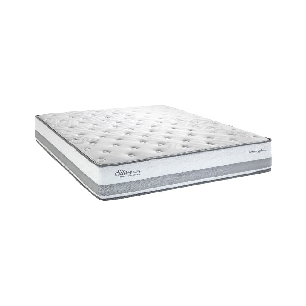 Colchão Queen Size Herval Silver com Pillow Top e Molas Ensacadas 30x158x198cm - Cinza
