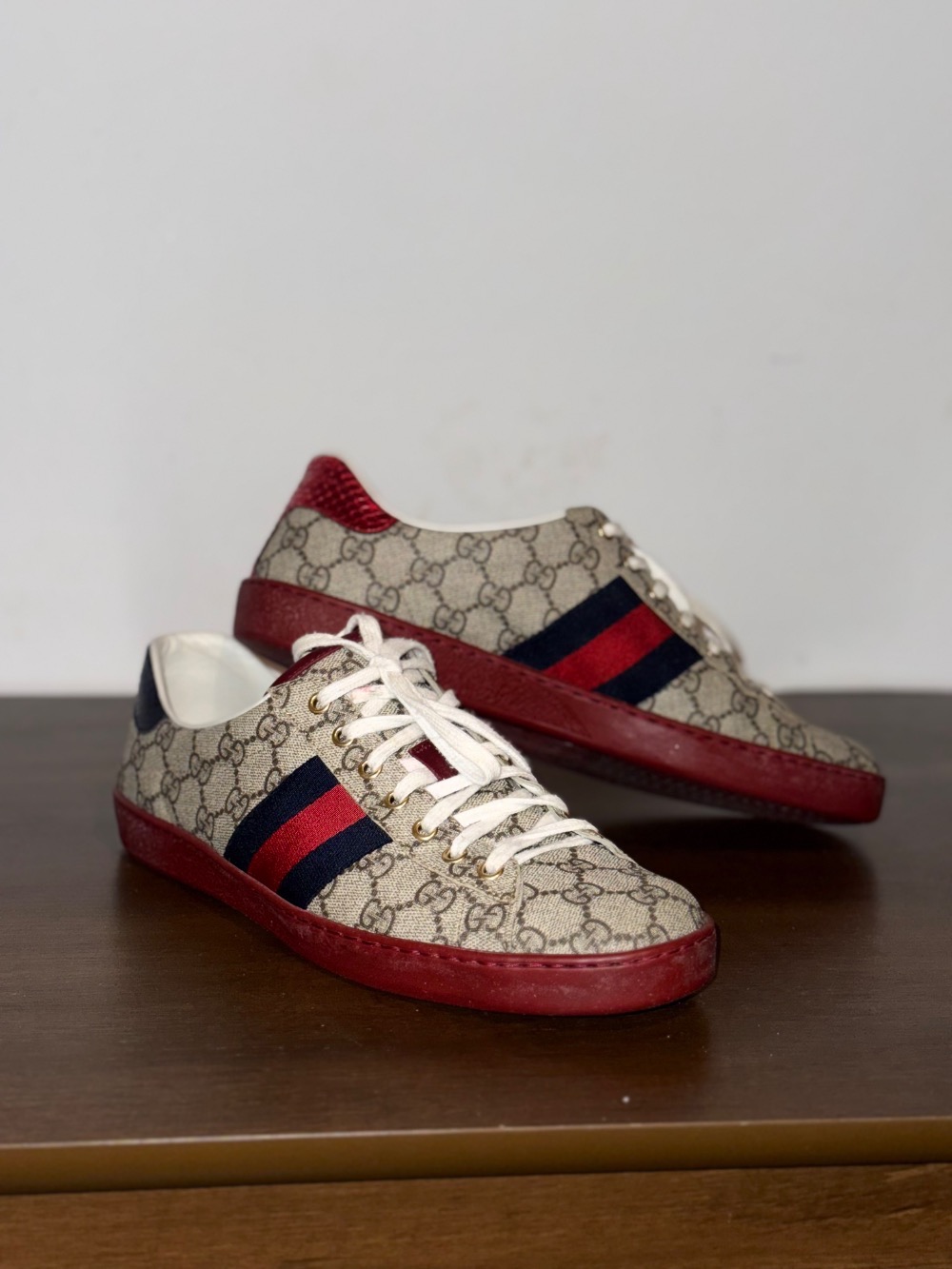 Gucci Ace GG Supreme Black — 42, Usado