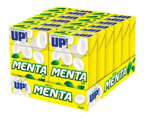 Display C/12 Bala Mastigável Up Date Menta De 34g - Full