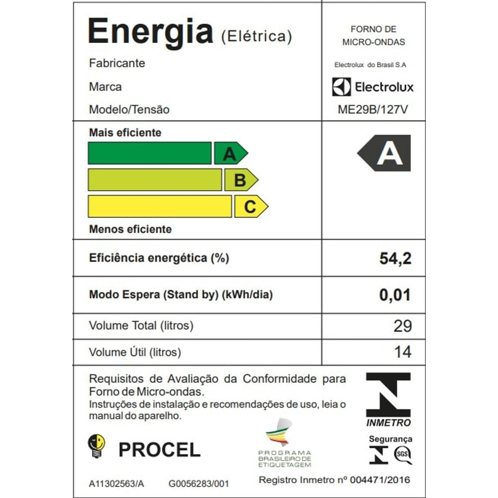 Foto 3 de Micro-ondas Electrolux Efficient 29L Branco Função Descongelar e Receitas Pré-Programadas (ME29B) 110