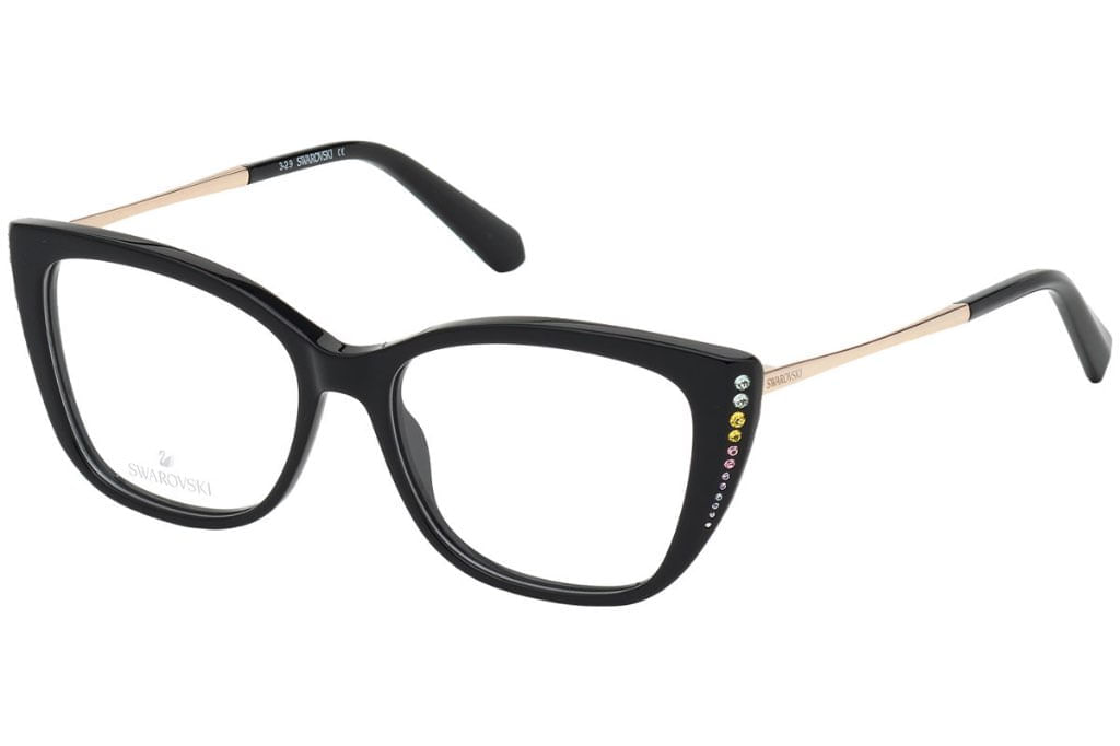 Armação de Óculos de Grau Swarovski, modelo SK5366, cor 001, tamanho 52