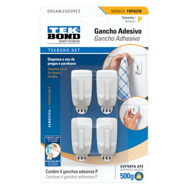 GANCHO TOPAZIO DE PLAST BRANCO P TEKBOND