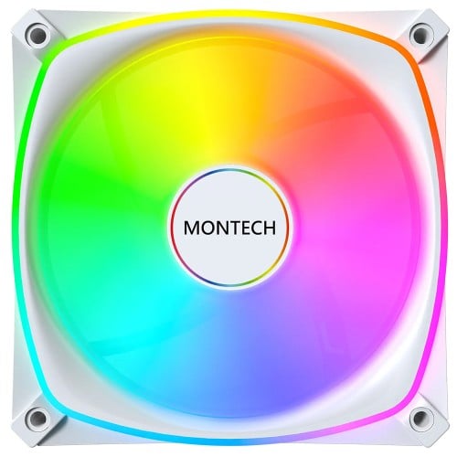 Cooler Para Gabinete Montech RX120 Pro, ARGB, 120mm, Reverse, PMW, Branco