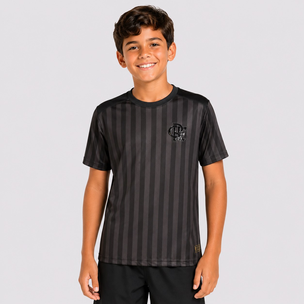 Camisa Flamengo Dry Sublimada Juvenil All Black