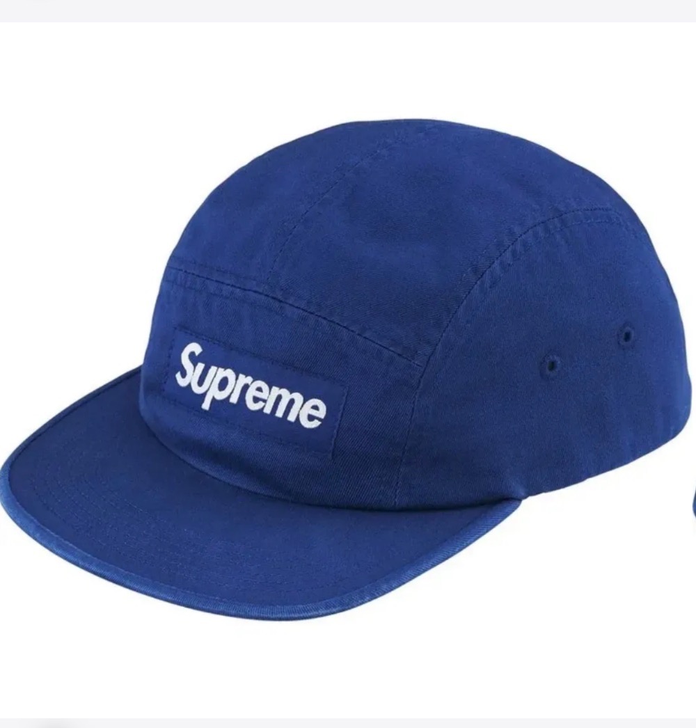 Boné Supreme Washed Chino Twill Camp Royal SS26-W1 — Único, Novo