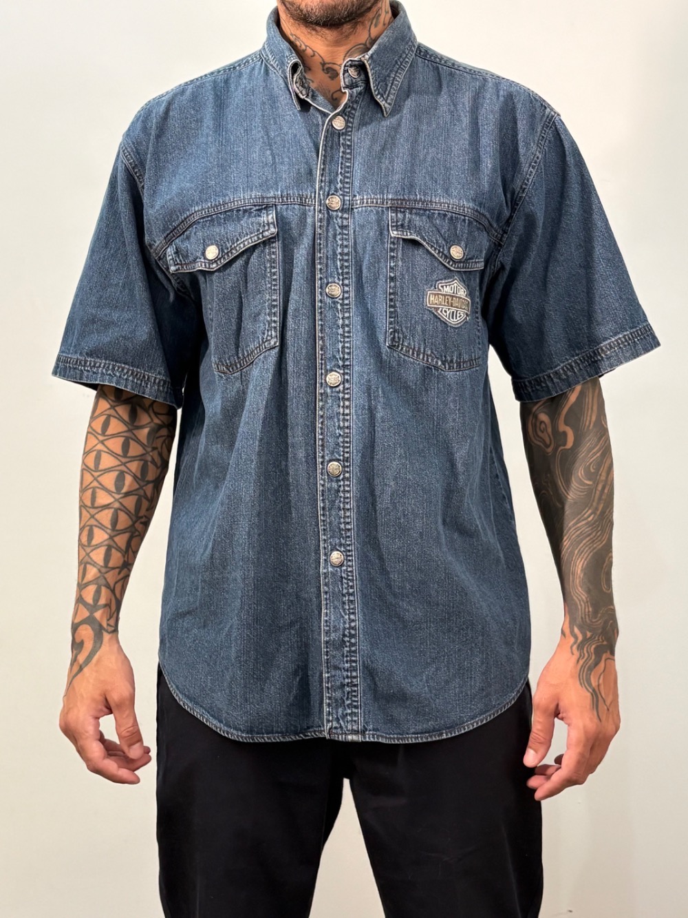 Camisa Harley Davidson Jeans Blue — G, Usado